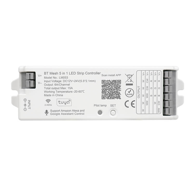 5 in 1 Bluetooth Controller Via Tuya and Smart Life Control for LED Strip Lighting 5 in 1 Bluetooth Controller Via Tuya and Smart Life Control for LED Strip Lighting